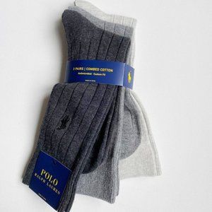 POLO Ralph Lauren  3-Pack Ribbed Socks Greys